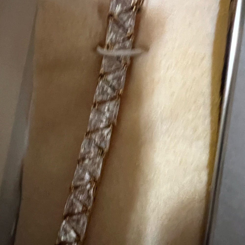 Suzanne Somers gold over stirring Silver 925 stamped CZ tennis bracelet NIB - Picture 10 of 16